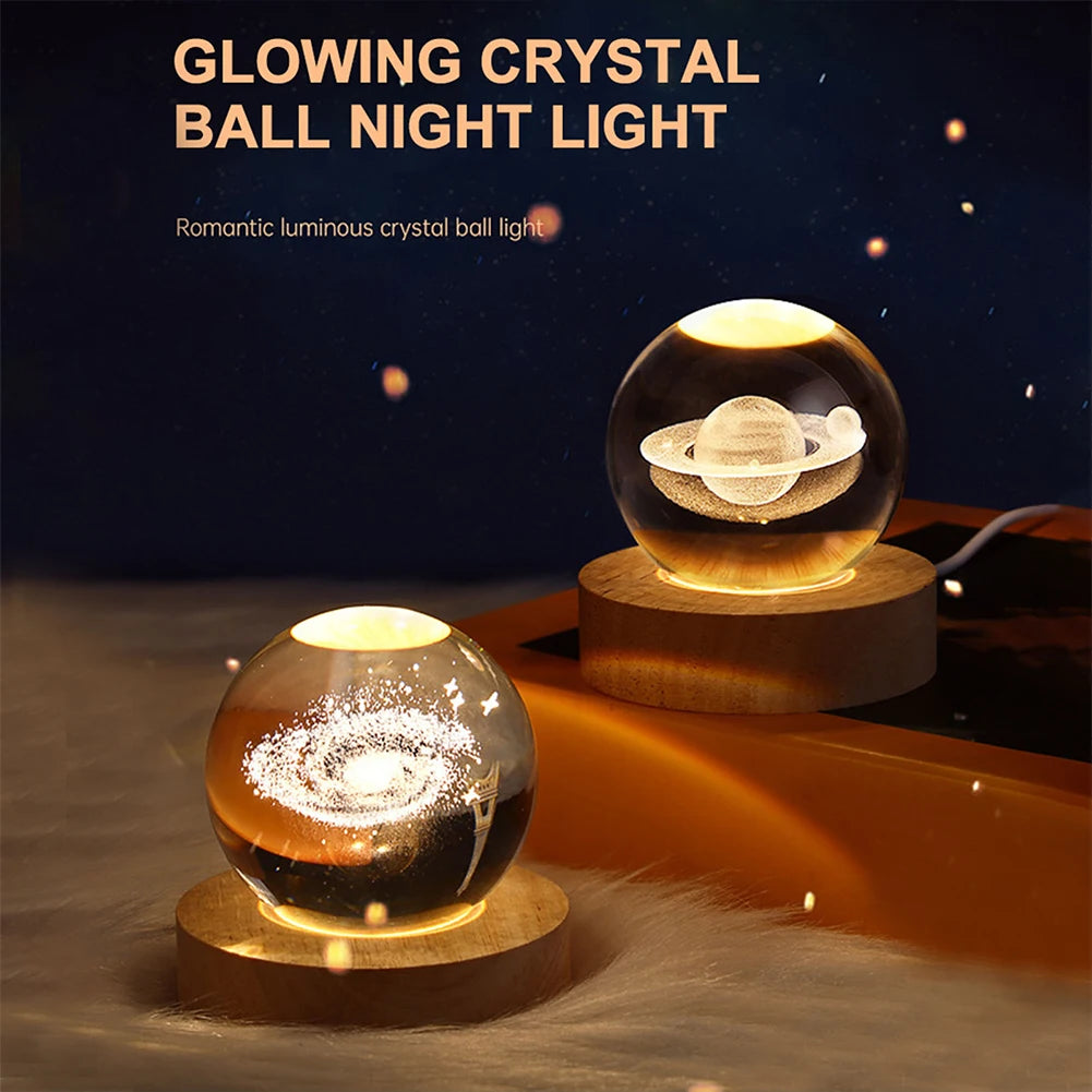 "Transform your bedroom with this USB LED Galaxy Crystal Ball Table Lamp! 🌌✨ Perfect for children's gifts and home decor. #NightLight #PlanetLamp"
